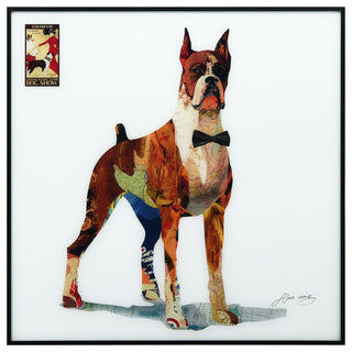 "The Boxer" Printed Dog Wall Art With Black Anodized Aluminum Frame