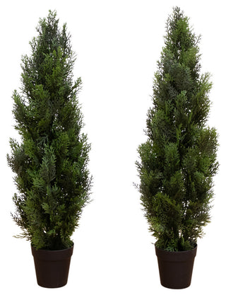 Product shot on a clean white background displaying the set of two trees in full view.