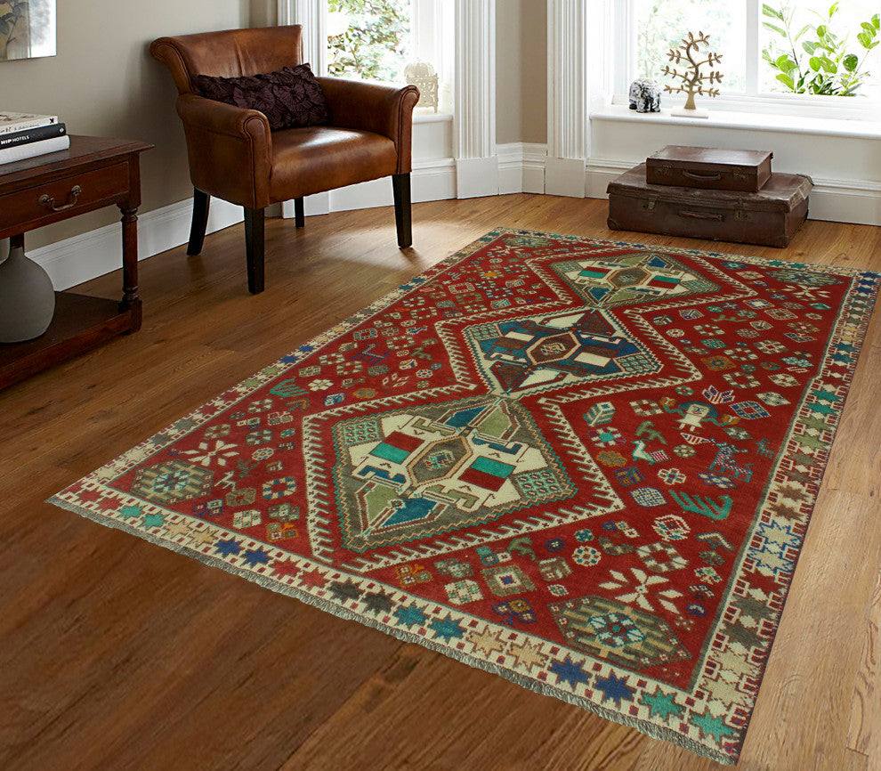 Fine Vintage Distressed Covyll Rust Rug