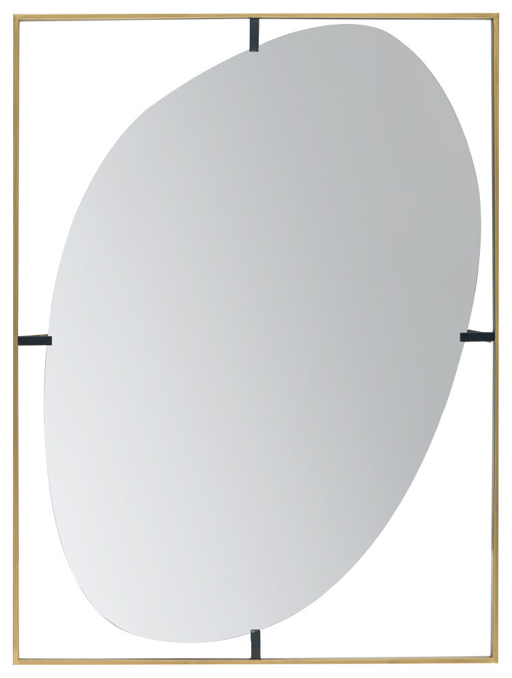 Gewnee 30x1x40" Poppy Mirror with Gold Metal Frame