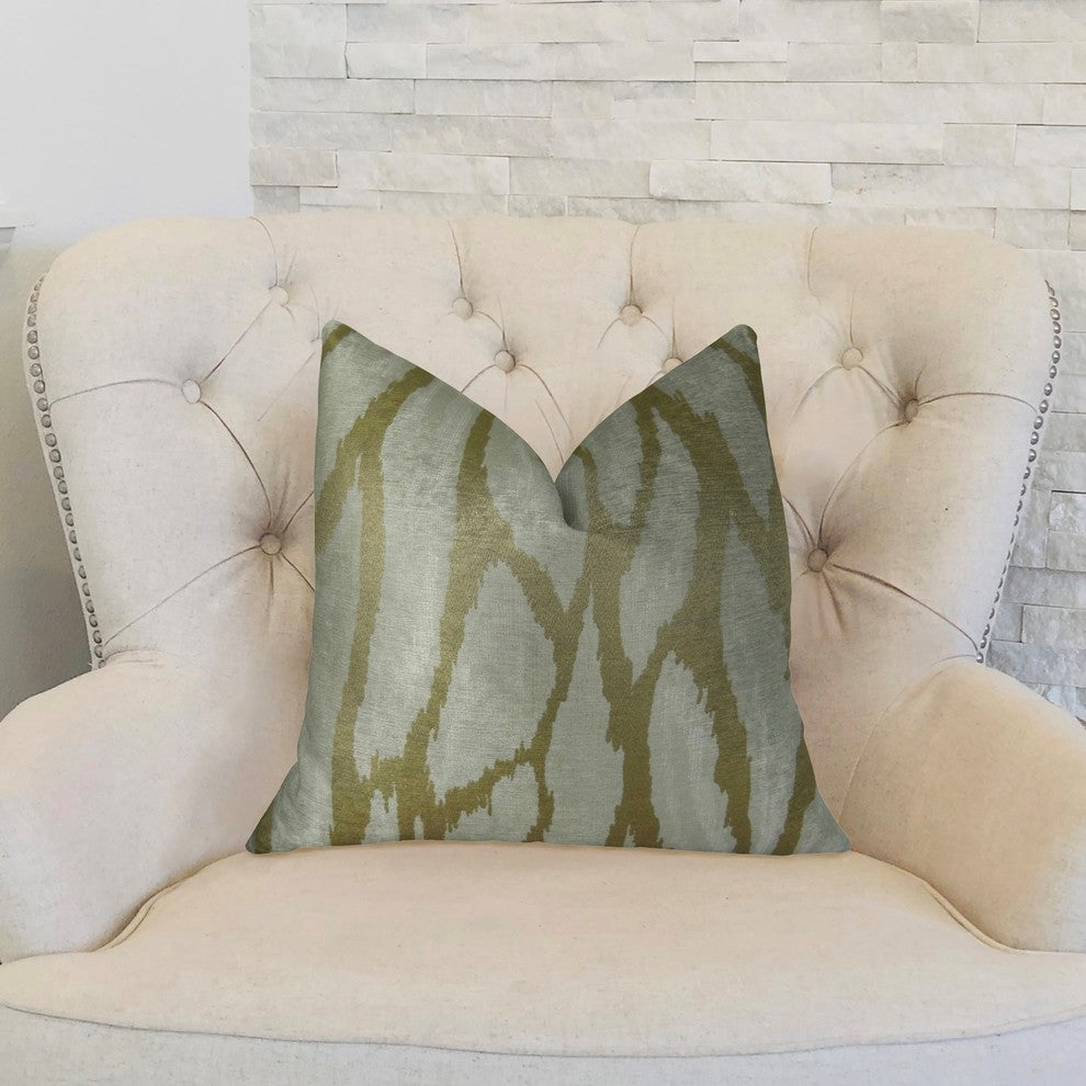 Kailua Branch Taupe Ivory Handmade Luxury Pillow, 20"x36" King