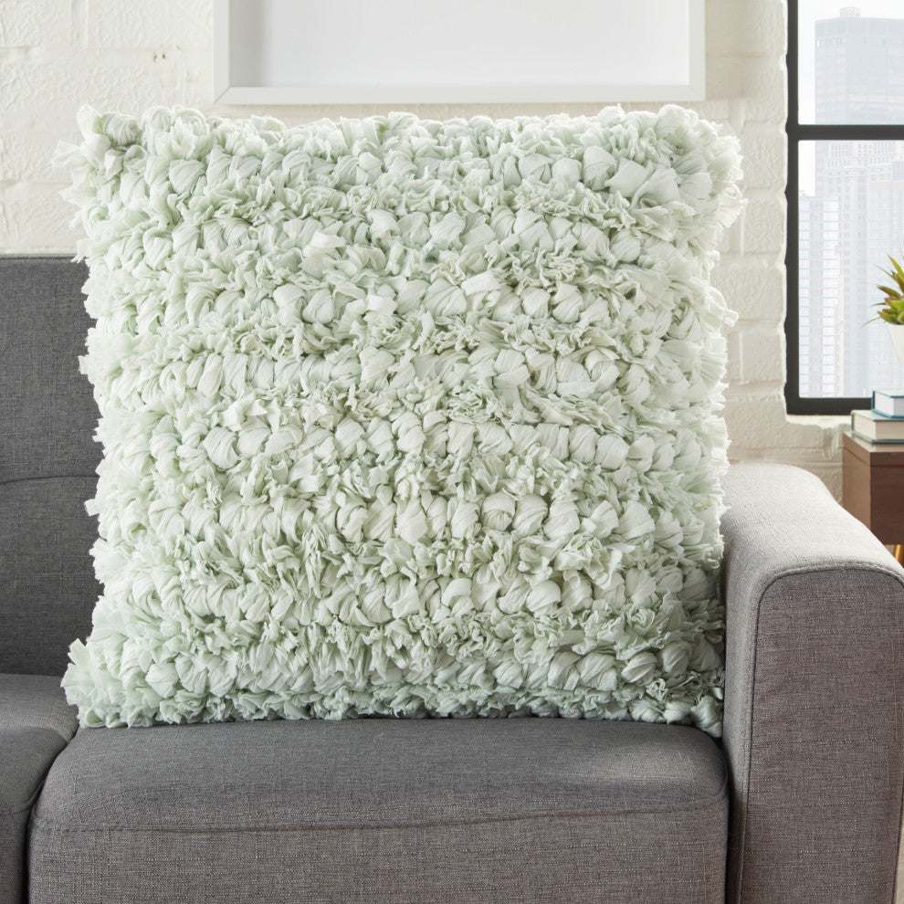 Nourison Mina Victory Shag Spa Loop Shag Throw Pillow