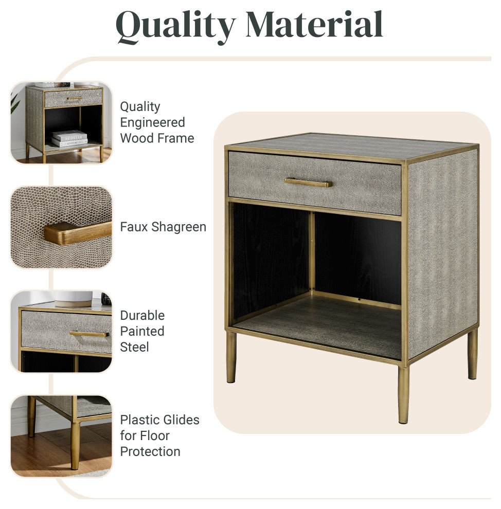 Arista Faux Shagreen Side/ End Table