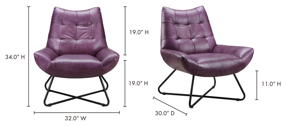 Modern Graduate Lounge Chair Purple - Purple