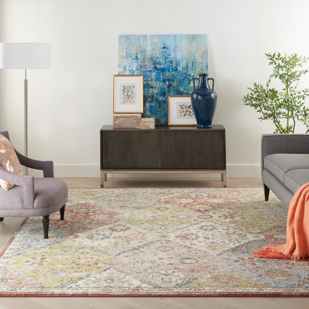 Nourison Juniper 9' x 12' Terracotta Multicolor Vintage Indoor Area Rug