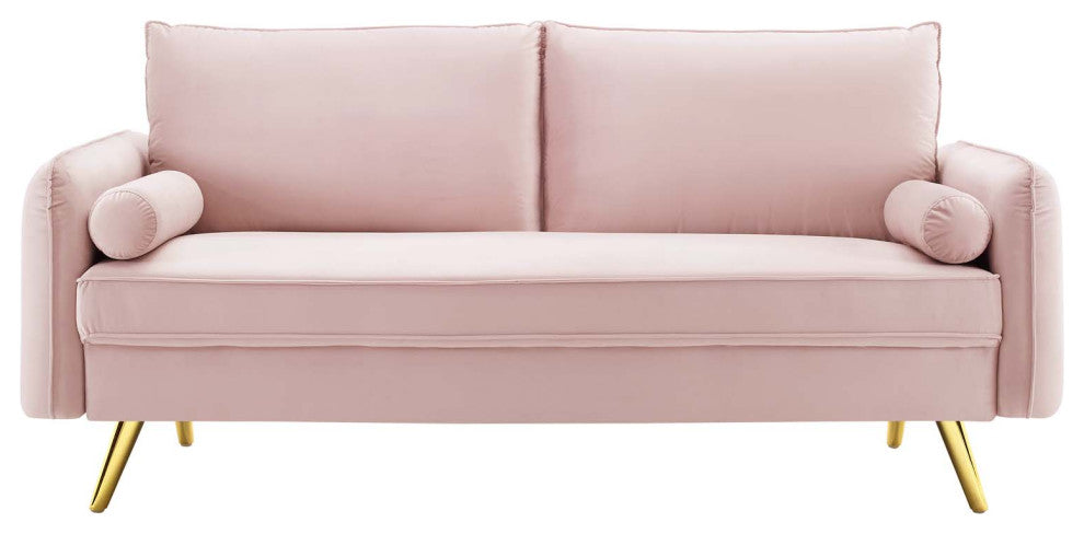 Sofa, Velvet, Pink, Modern, Living Lounge Room Hotel Lobby Hospitality