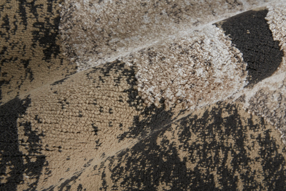 Weave & Wander Kayden Rug, Charcoal Gray/Beige, 10' X 14'