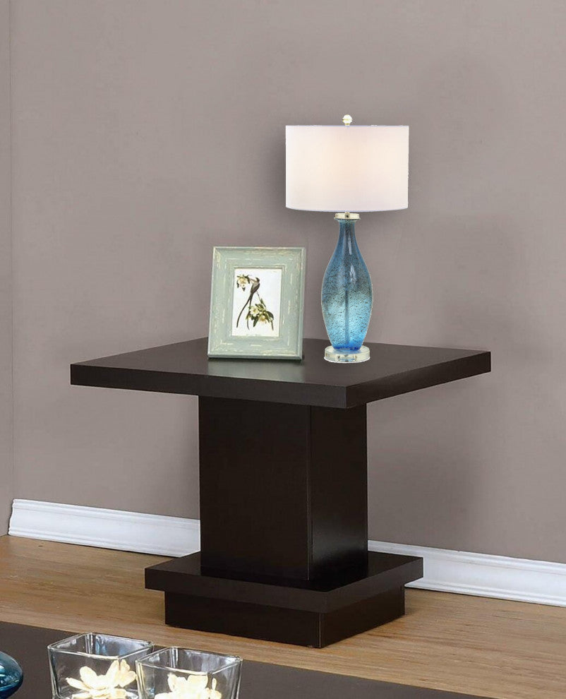 Set of 2 Shades of Blue Bubble Glass Table Lamps