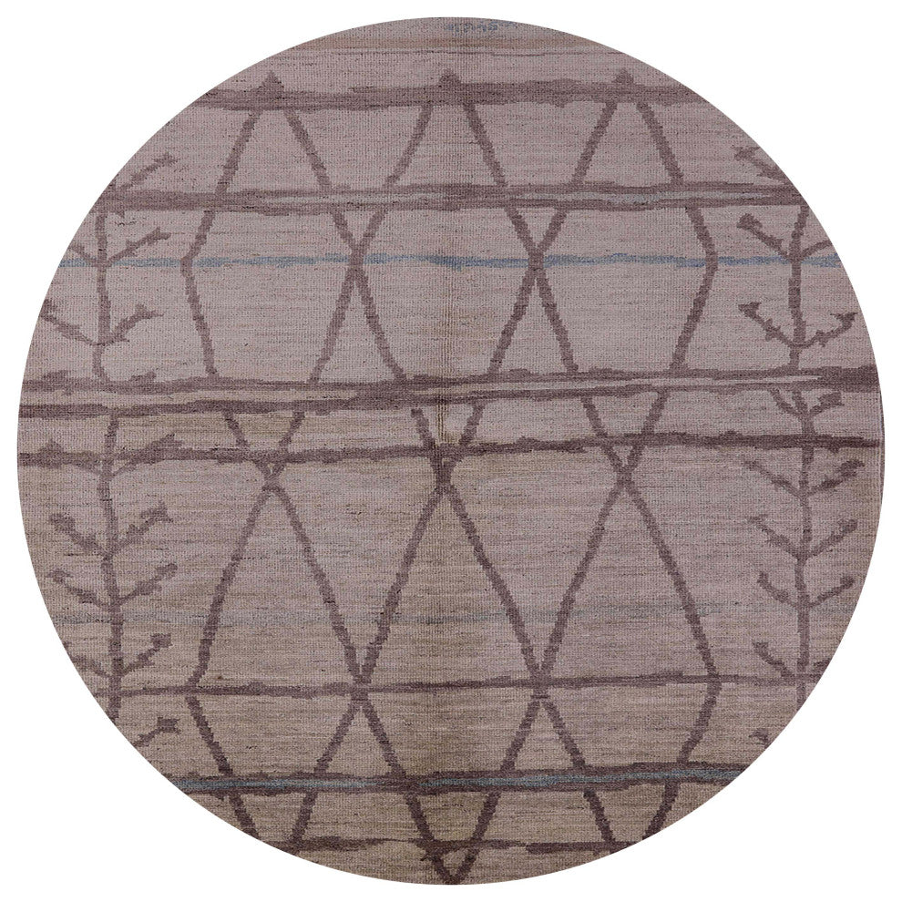 Ahgly Company Indoor Round Mid-Century Modern Area Rugs, 6' Round