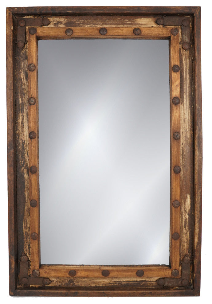 El Paso Vanity Accent Mirror, 23"x35", Antiqued White