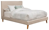 Bowery Hill California King Upholstered Platform Bed in Light Gray