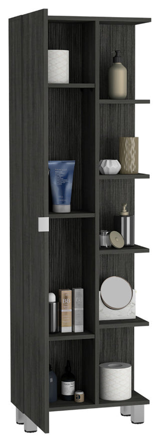 Lifestyle image showing the cabinet in a bathroom setting with surrounding fixtures.