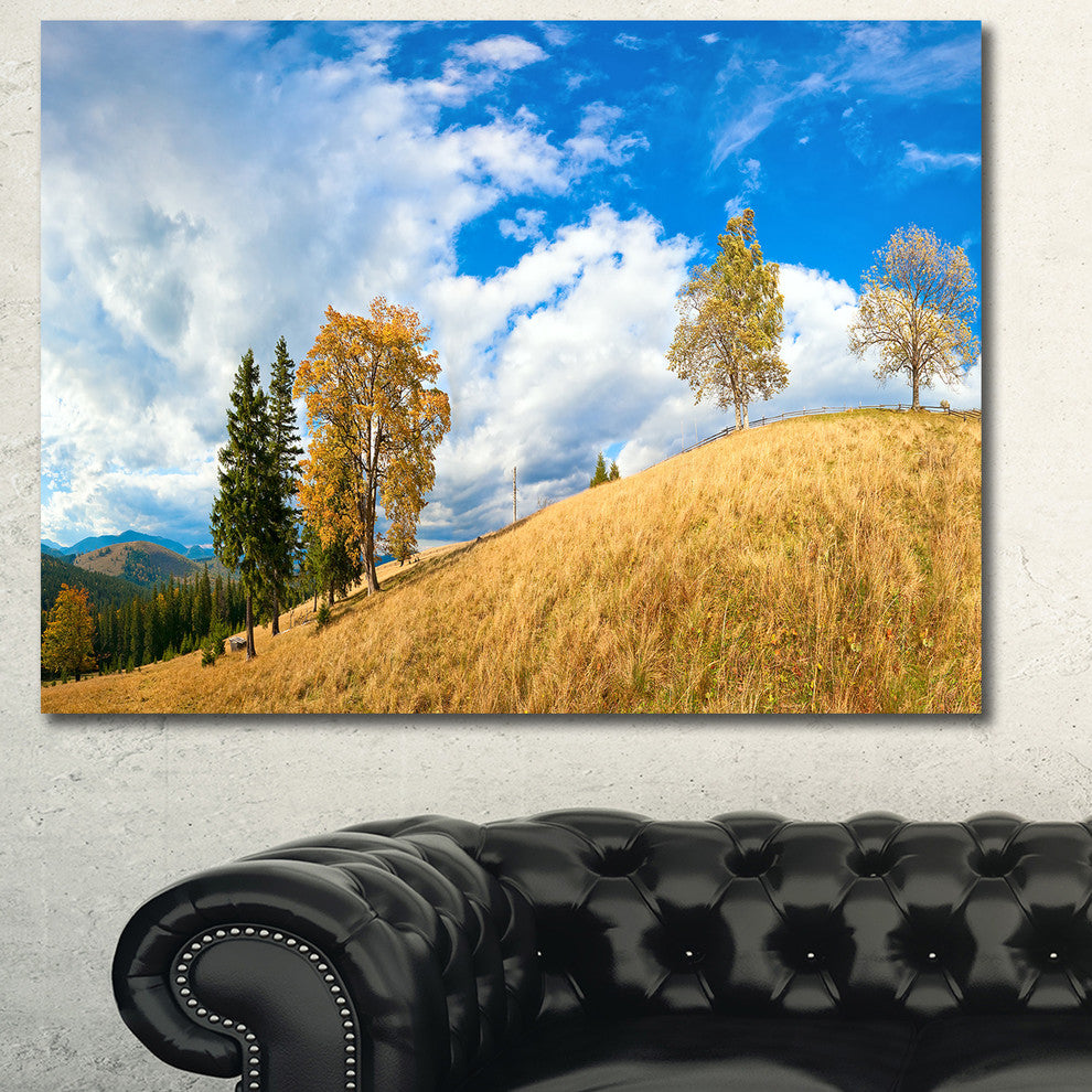 Mountain Autumn Panorama, Landscape Canvas Art Print, 40"x30"