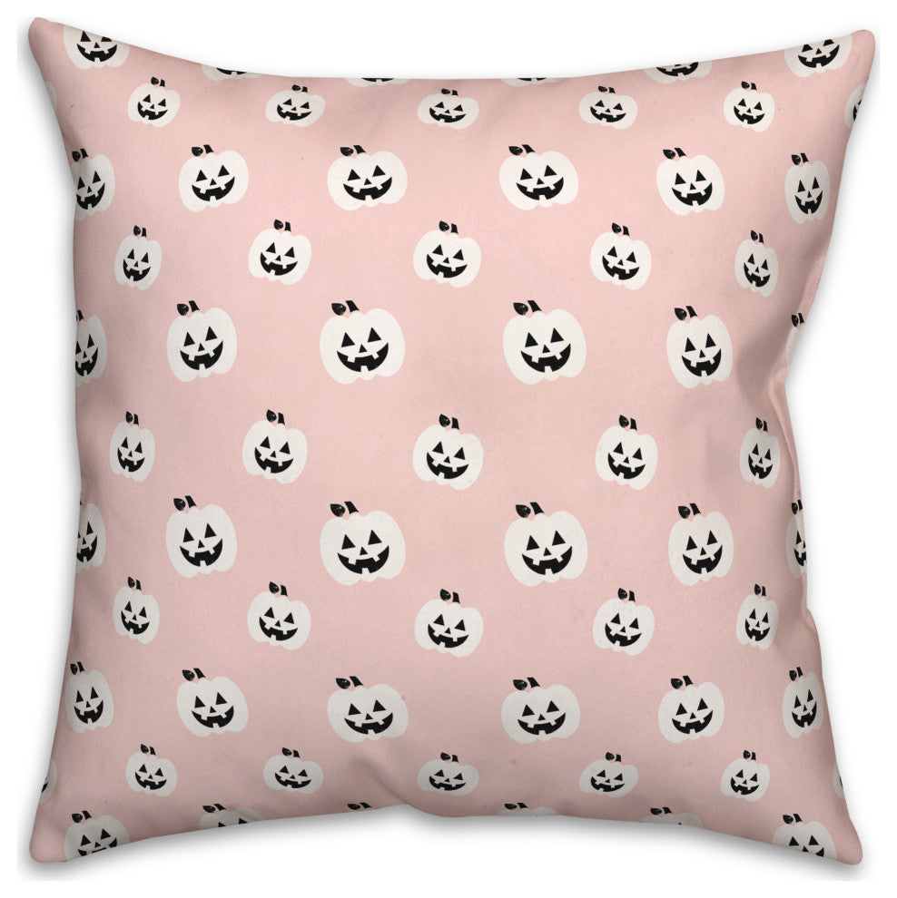 Pink Pumpkins Galore 18x18 Throw Pillow