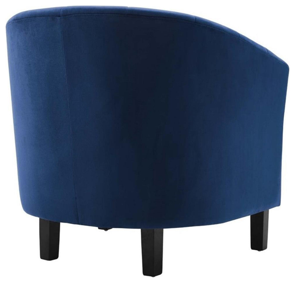 Prospect Channel Tufted Performance Velvet Armchair Set of 2 - Navy
