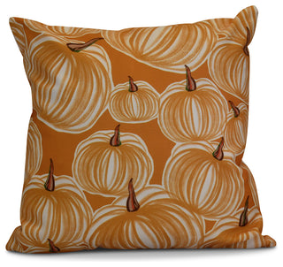 Pumpkins-A-Plenty Geometric Print Pillow, Gold, 26"x26"