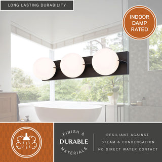Parkview 3 Light Black Mid-Century Modern Bathroom Vanity Wall Fixture