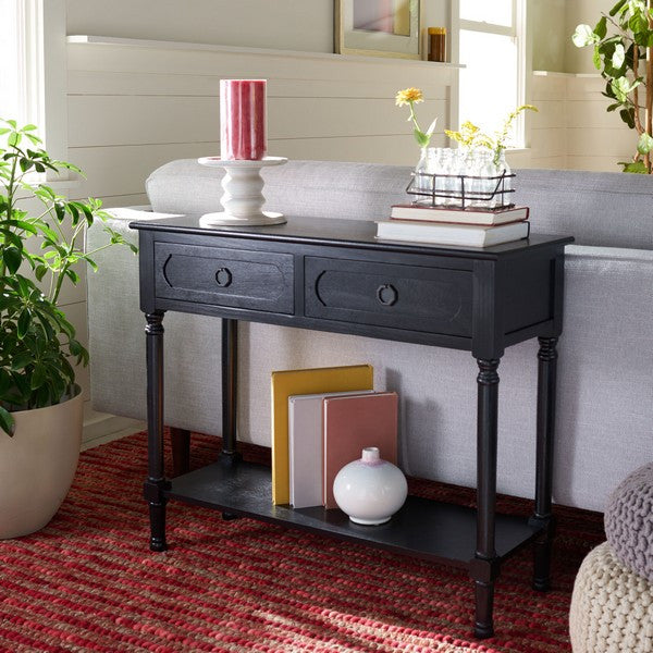 Safavieh Allura 2 Drawer Console Table, Black