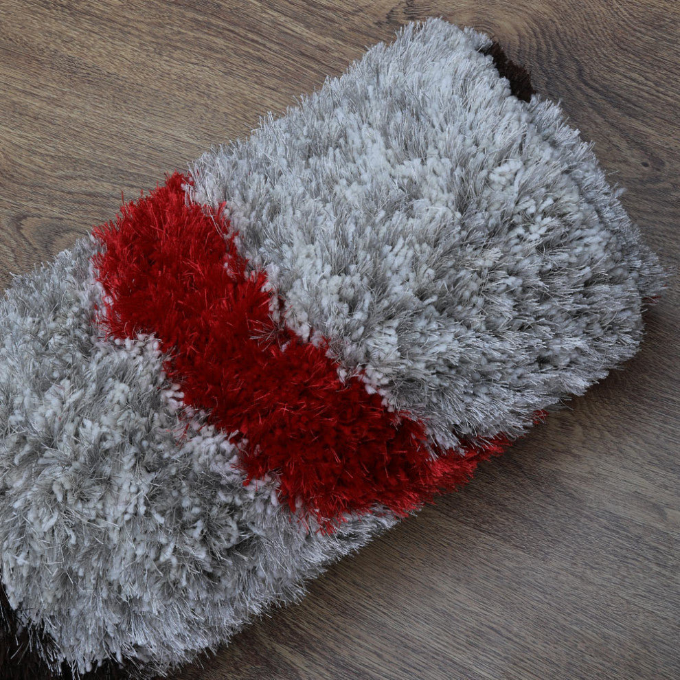 HAND TUFTED SHAG POLYESTER ECO-FRIENDLY AREA RUGS,Multicolor,Contemporary