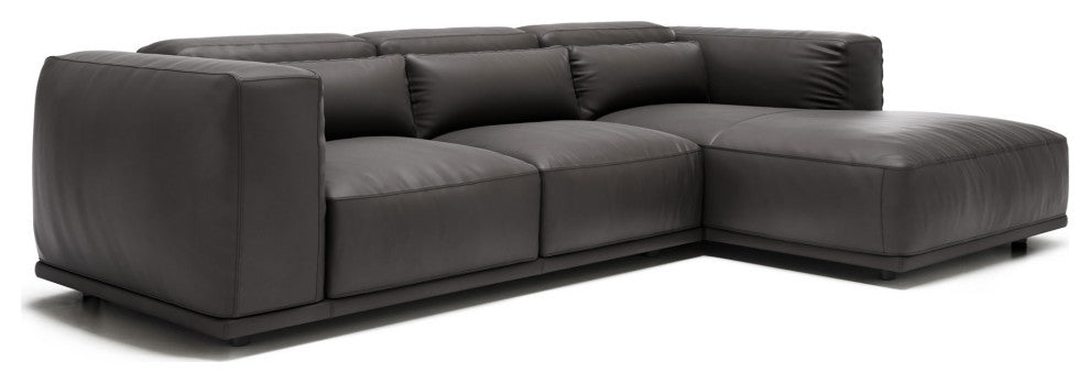 Thomas Sectional Sofa, Leather, Brownstone Leather, Right-Facing Chaise