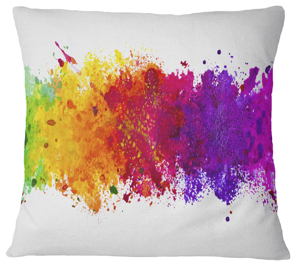 Artistic Watercolor Splash Abstract Throw Pillow, 16"x16"