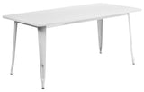 Restaurant Tables and Chairs, "Vinch" Rectangular Outdoor Bistro Table, White