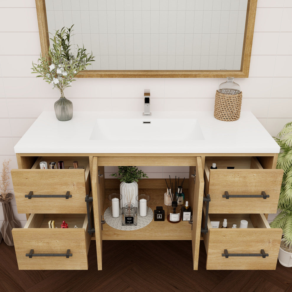 Victoria 48" Solid Wood Bath Vanity, Oak