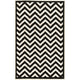 Linon Capri Chevron Machine Made Polypropylene 4'4"x7'3" Rug in Black