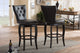 Brown Faux Leather Upholstered Button-Tufted 29" Swivel Bar Stool, Set of 2