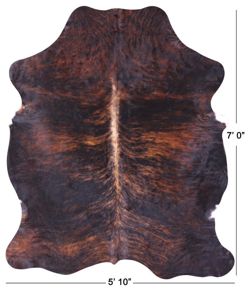 7' 0" X 5' 10" Brindle Natural Cowhide Rug C1677