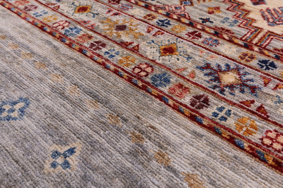 6' 6" X 9' 8" Khorjin Super Kazak Hand Knotted Wool Rug Q5347