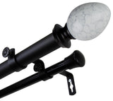 Afra 1" Double Curtain Rod, Black, 48-84"
