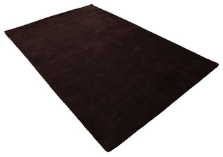 HAND KNOTTED LOOM WOOL ECO-FRIENDLY AREA RUGS, Brown, Solid Design, [Rectangle] 8'x10'