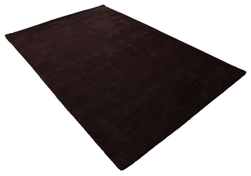 HAND KNOTTED LOOM WOOL ECO-FRIENDLY AREA RUGS, Brown, Solid Design, [Rectangle] 8'x10'