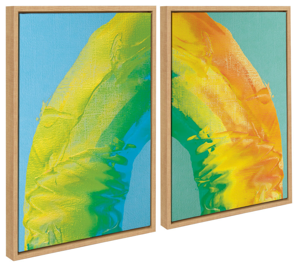 Sylvie Sorbet Framed Canvas by Mentoring Positives, Natural 2 Piece 18x24