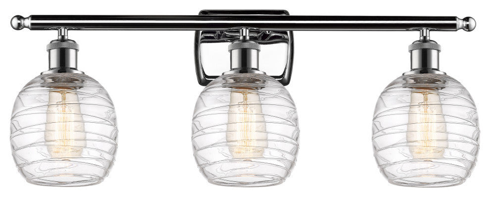 Innovations 516-3W-PC-G1013-LED 3-Light Bath Vanity Light, Polished Chrome
