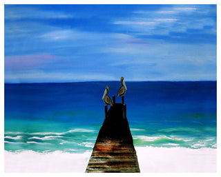 Pelican Pier Art Print, 14"x11"