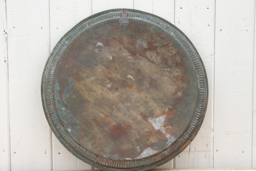 Antique Finely Engraved Copper Tray