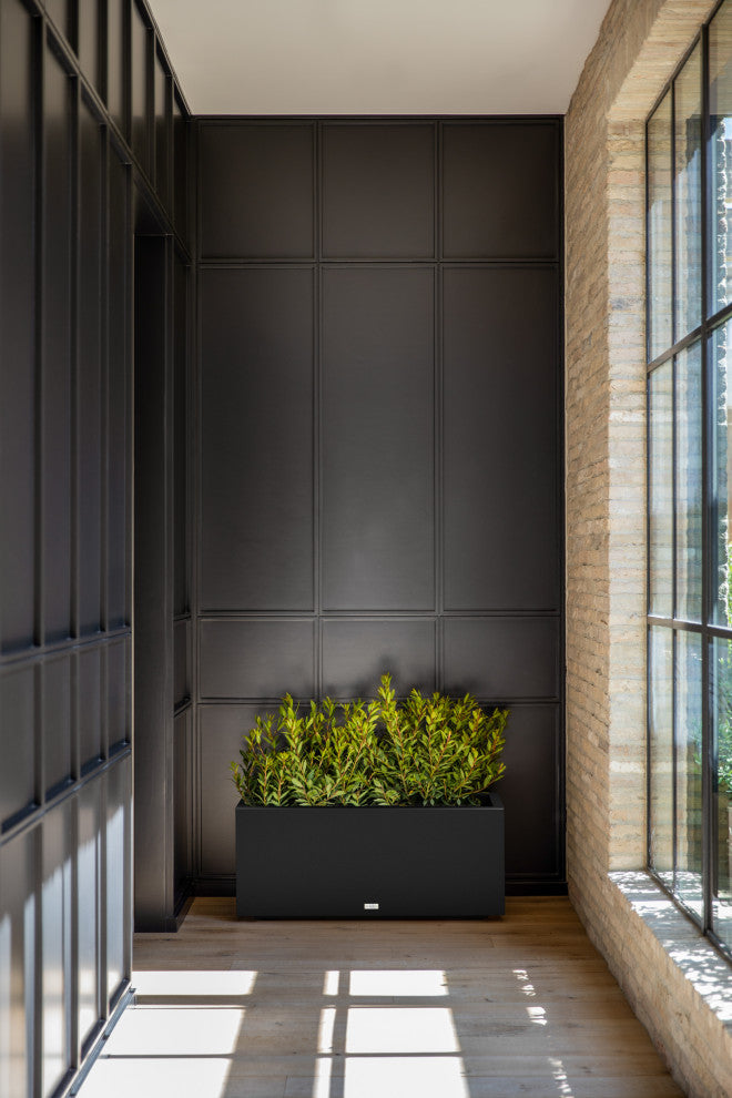 Veradek Block Series Long Box Planter, Black, 16.25"h X 15"w X 38"l