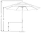 11' Aluminum Umbrella Collar Tilt Matted White, Spectrum Mist