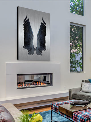 "Black Wings" Print on Brushed Aluminum, 24"x36"