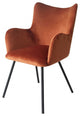 Rust Orange Curvy Velvet and Black Modern Dining Chair
