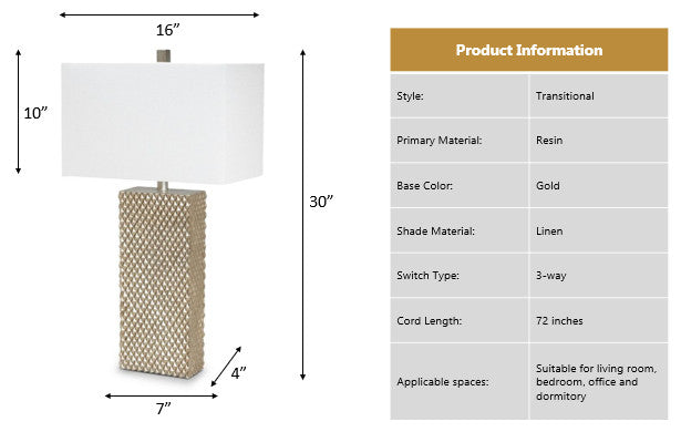 Elanor 29" Diamond Gold Polyresin Table Lamp, Set of 2