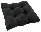 19" Squared Microsuede Tufted Dining Chair Cushion, Black