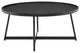 35" Black Manufactured Wood Round Coffee Table