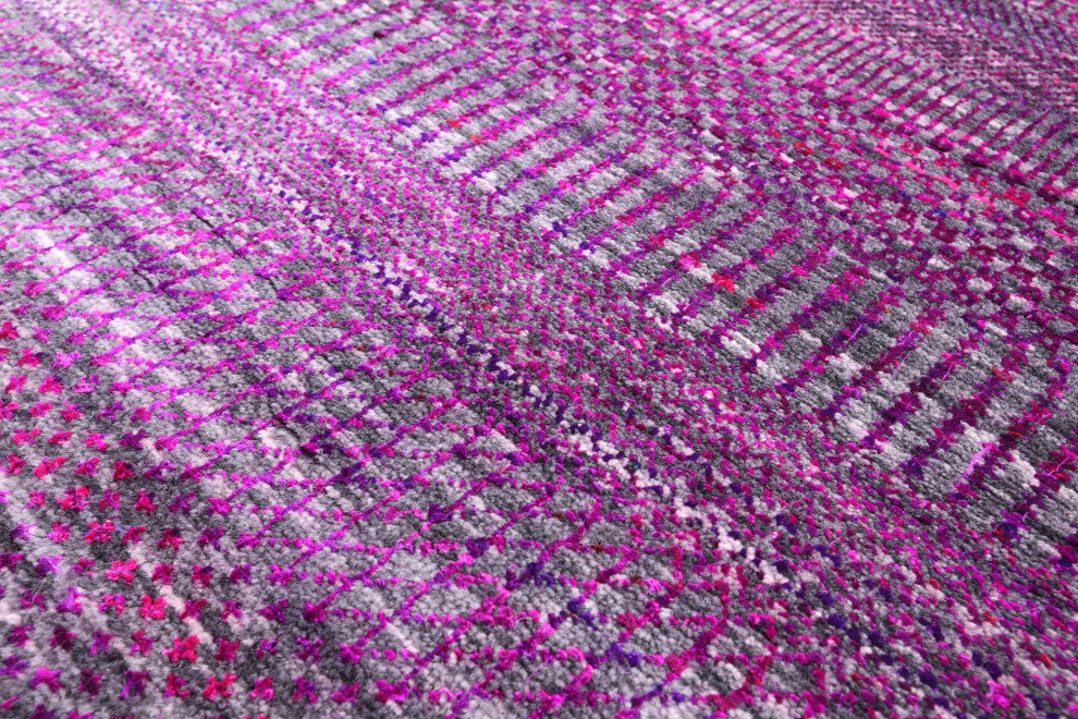 9' Square Super Savannah Gabbeh Wool and Silk Hand Knotted Rug Q6101