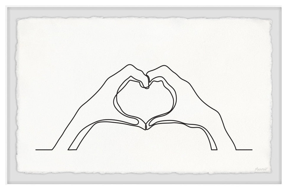 "Hand Heart" Framed Painting Print, 18x12