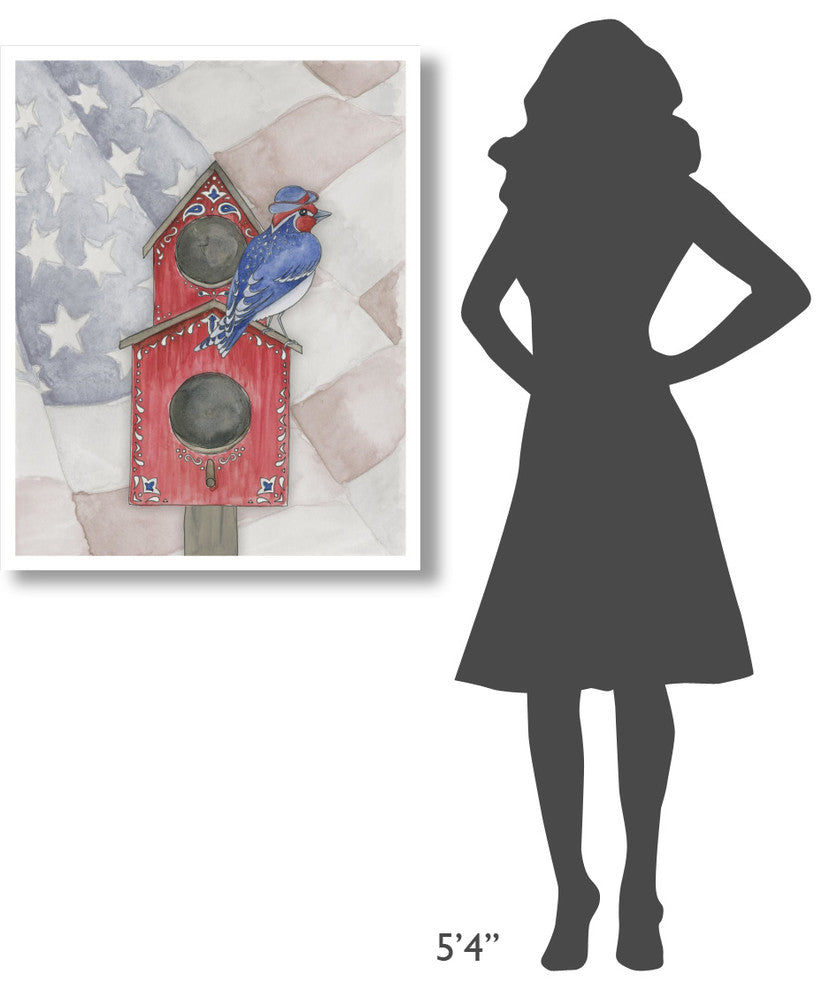"Americana Birdhouse V" Digital Paper Print by Elyse DeNeige, 30"x37"