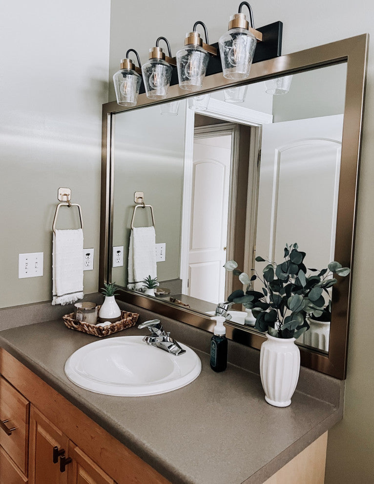 Meade Framed Wall Mirror, Champagne Gold, 22"x30"