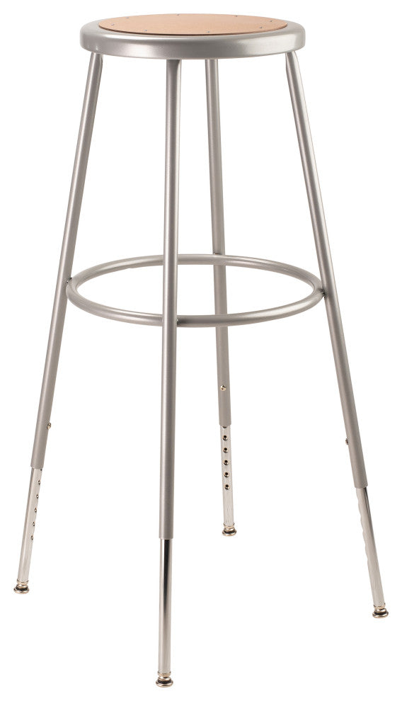 NPS 32"-39" Height Adjustable Heavy Duty Steel Stool, Grey